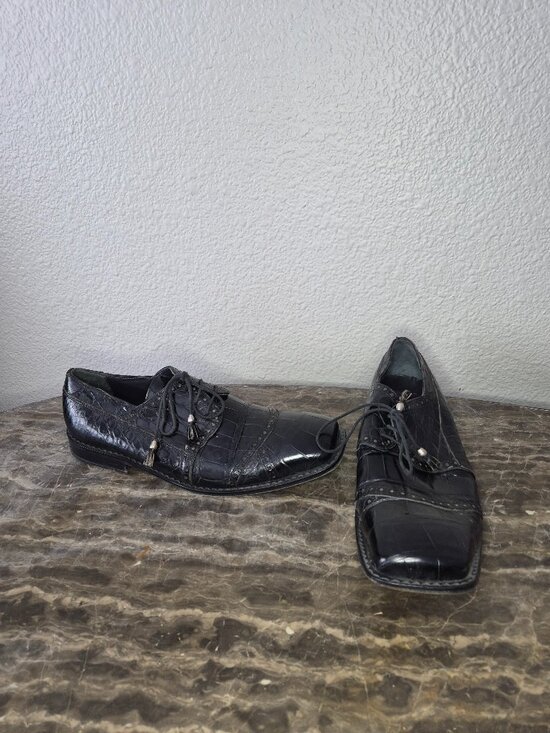 SlickExotic Hornback Alligator/Crocodile Skin Oxford Men Shoes Size 13 main image 4